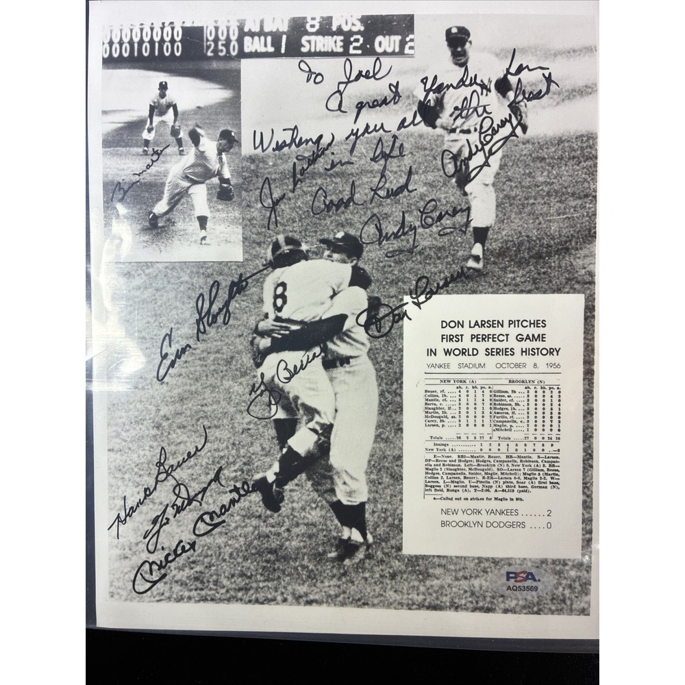 Andy Carey Signed Photograph with Other Pre Printed Autos (F)